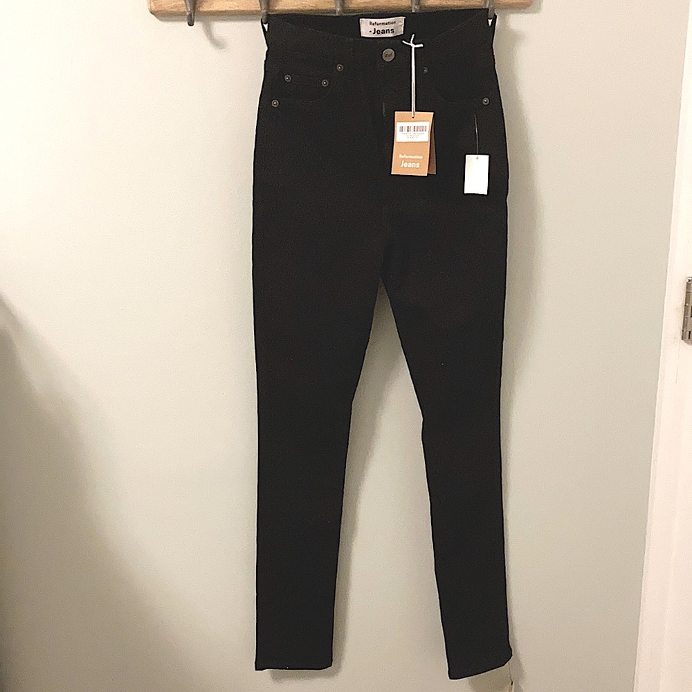 Black High Waisted Reformation Jeans.